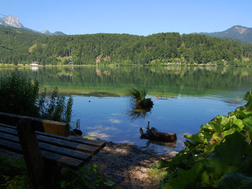 Há muitos lugares para sentar e apreciar a vista ao longo da trilha que circula o lago. Foto: Arnold Weisz ©
